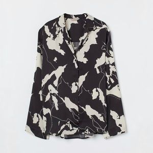 Satin Abstract Floral Resort Shirt